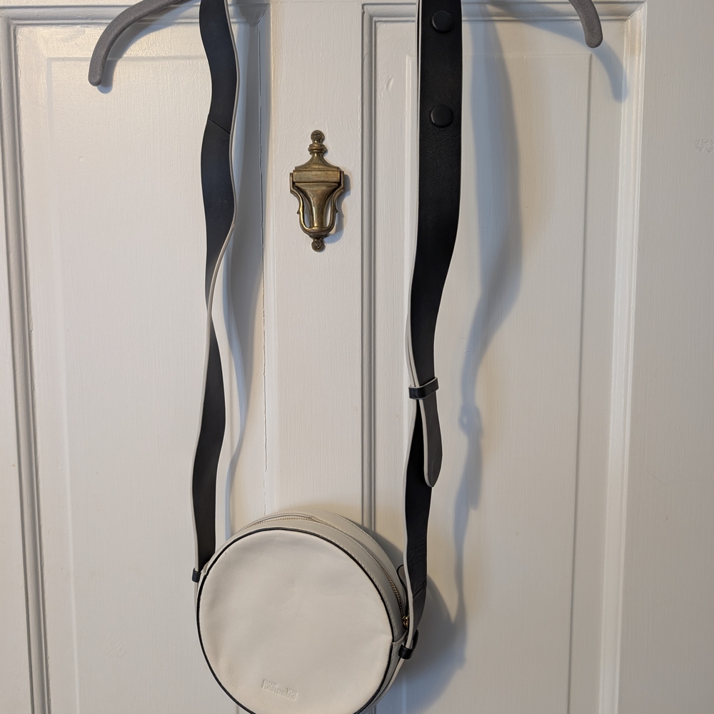 Diane Von Furstenberg Black and White Round Crossbody Bag